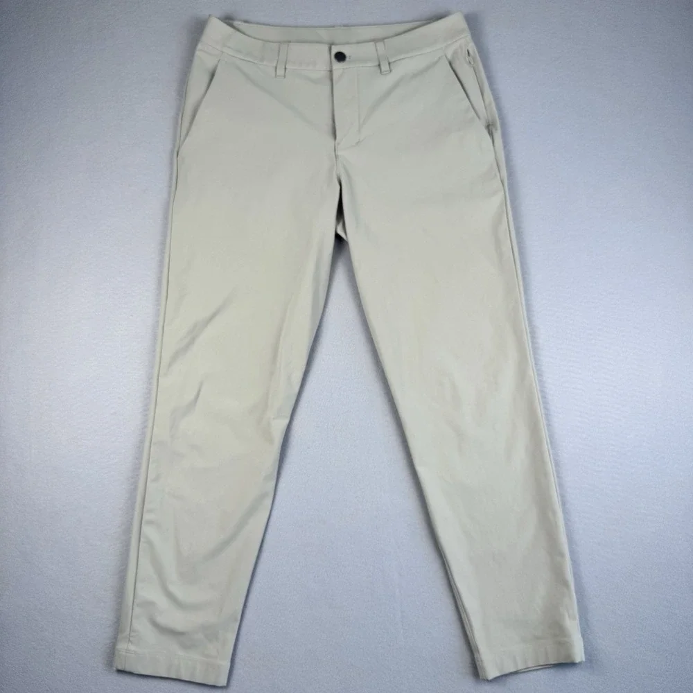 Lululemon ABC Slim Fit 5-Pocket Pant Men 30x28 Tan Golf Chino Stretch